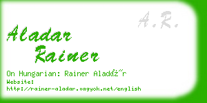 aladar rainer business card